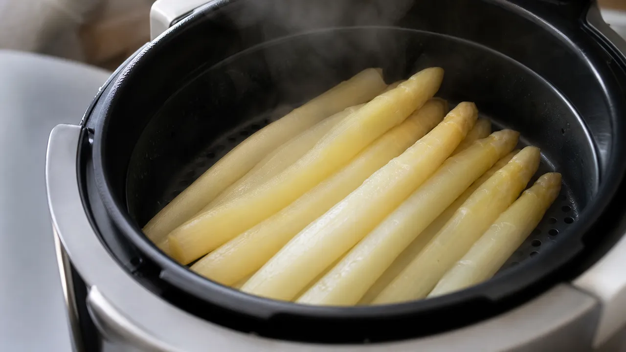 Cuisson des asperges blanches au Cookeo dans le panier vapeur