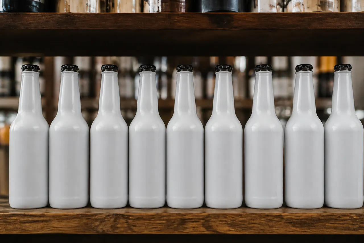 Bouteille de bière blanche en rayon pour un premier achat