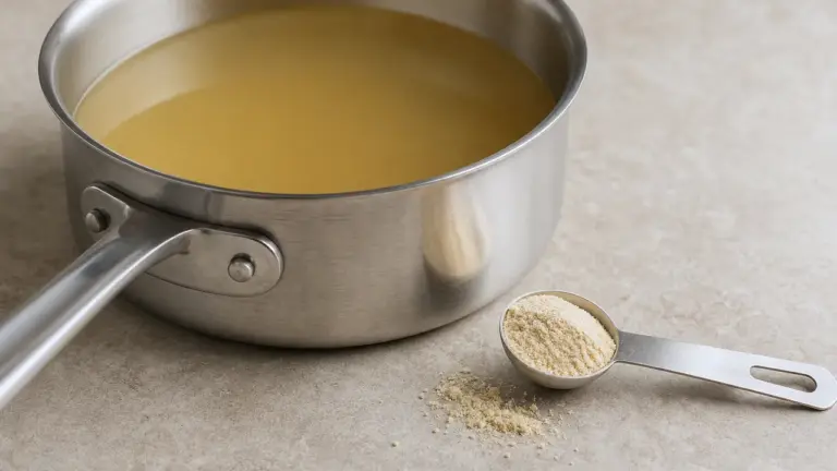 Dosage du fond de veau Maggi avec une cuillère à café