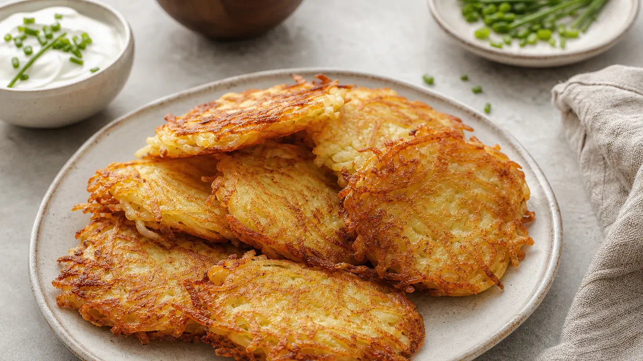 Râpés de pommes de terre dorés et croustillants